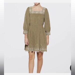 Madewell Olive Long Sleeve Dress